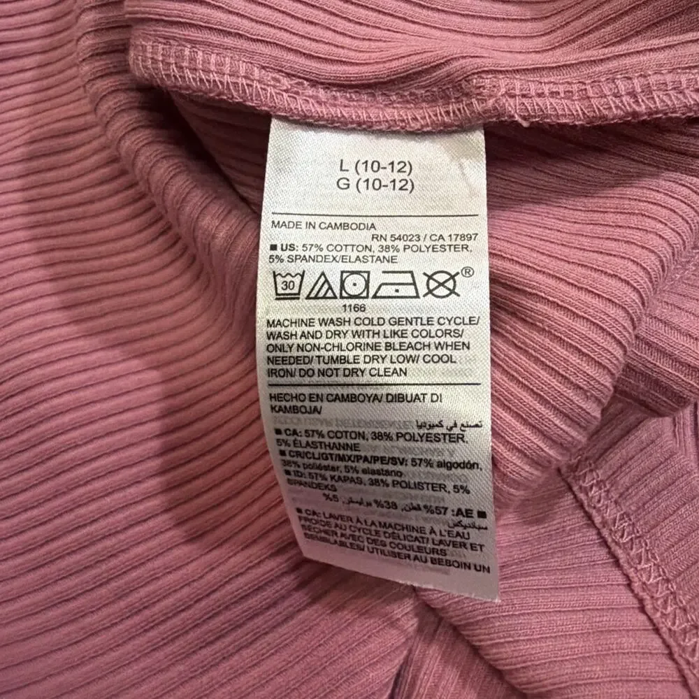 OLD NAVY Fit & Flare Long-Sleeve Ribbed Dress - Girls L 10-12 NWT